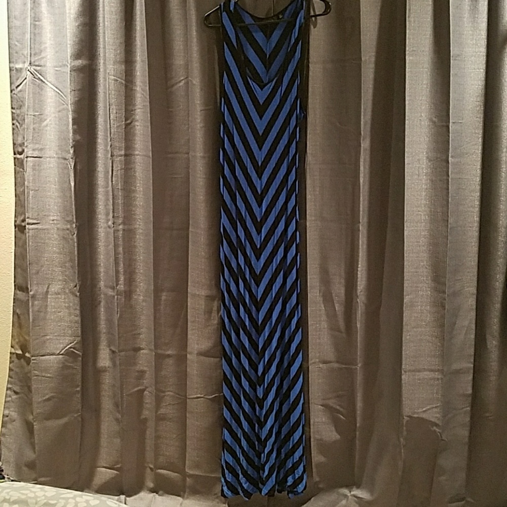 Apt 9 Blue and Navy Striped Maxi